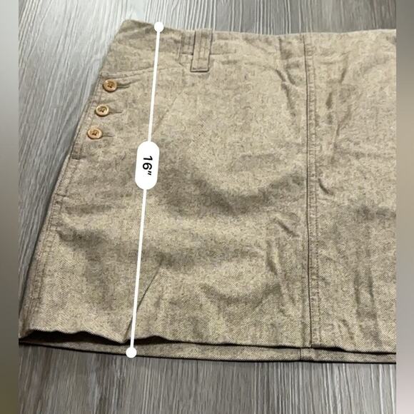 J. Crew Beige Tan Wool Blend Tan Side Zipper Button Pencil Skirt Size 12‎ - Picture 6 of 6